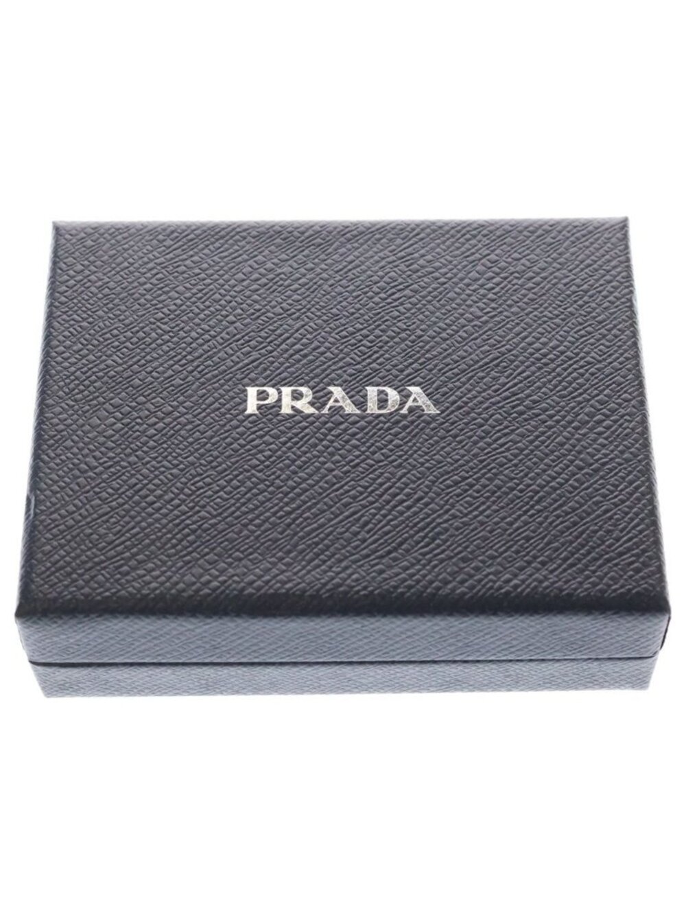Prada Saffiano Triangle Logo Card Case Compact Wallet Bifold Flower Motif - Picture 6 of 6